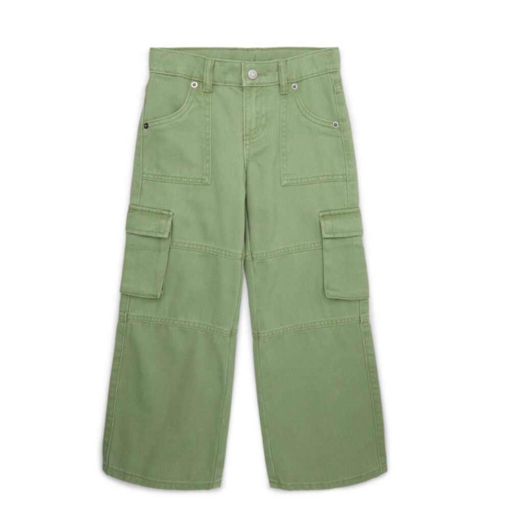 Wonder Nation Tween Girls Denim Cargo Pants, Size 8